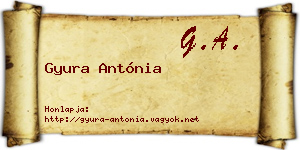Gyura Antónia névjegykártya